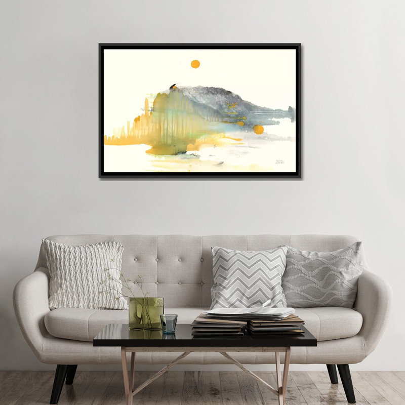 « golden ile » non disponible sur toile, H 32 po x l 48 po x P 1,5 po, Toile avec cadre noir, Pas de tapis