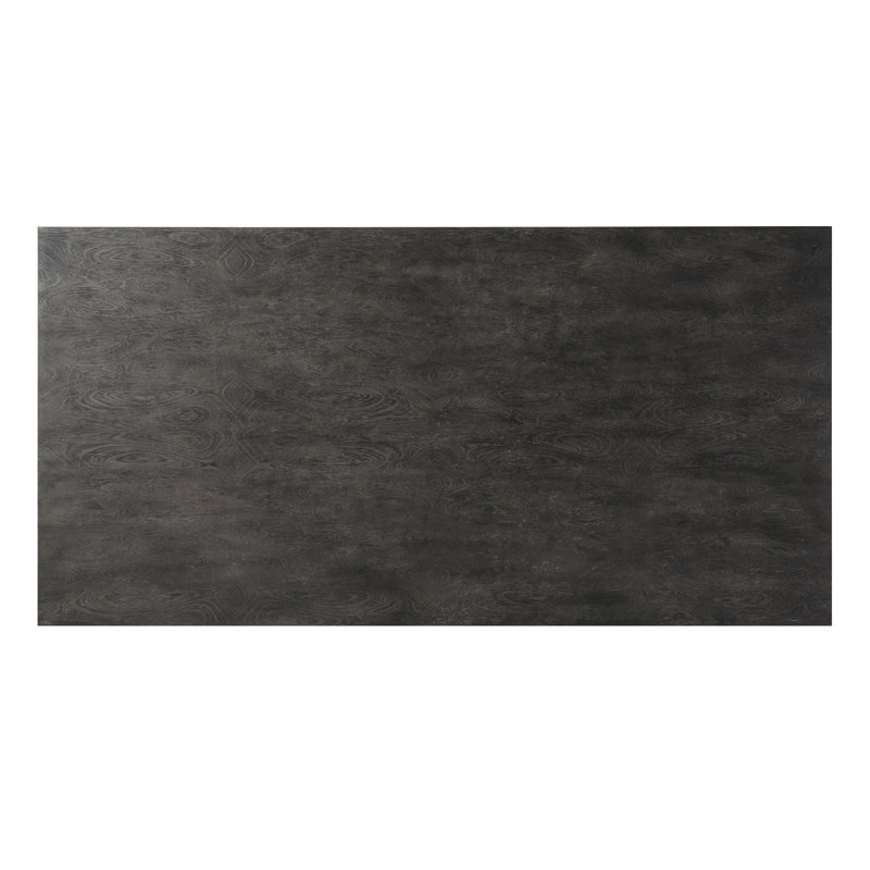 Modern Transitional Black Beech Wood Dining Table 107.75"
