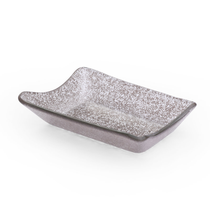 Isenberg Aqua Glass Rectangular Bowl, Smoke