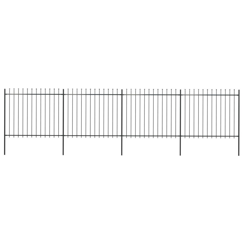 Merdasa Garden Fence Spear Top Steel Outdoor Panels Barrier Border Multi Sizes