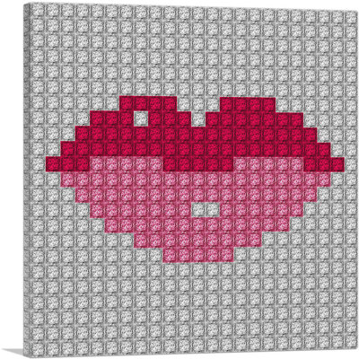 Pink Pixel Lips Emoticon Jewel Pixel