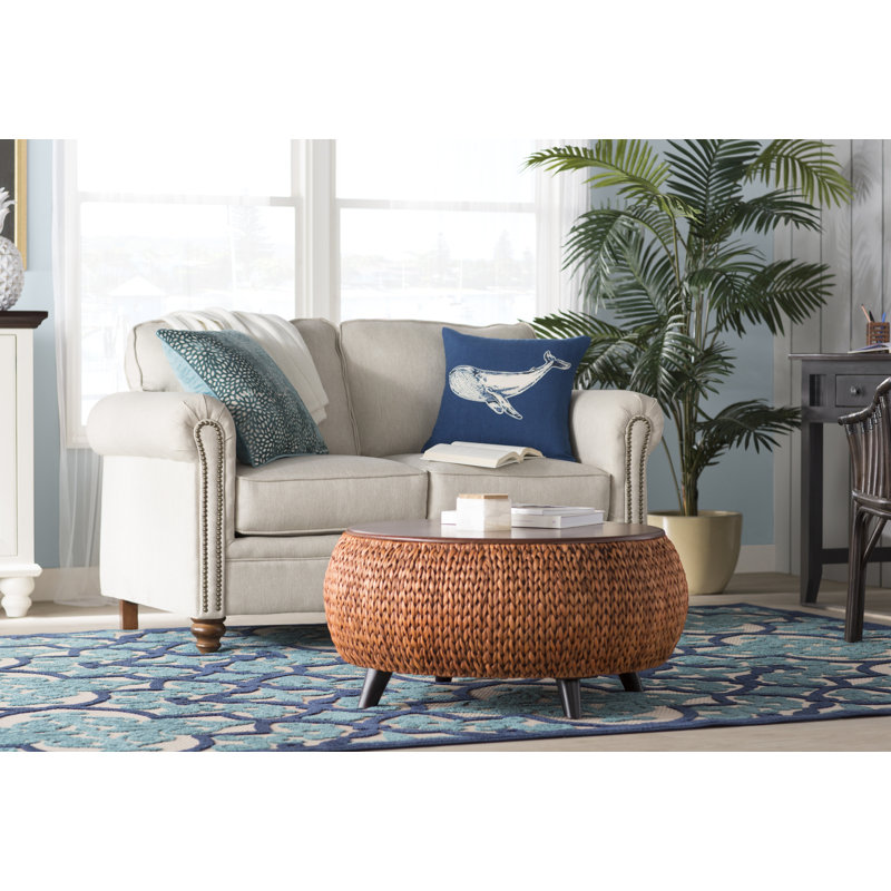 Willman Solid Wood Writing Desk, Caribbean Rum, Smokey Blue