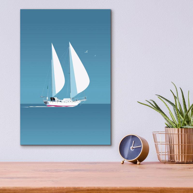 'Sailing 3' by Arctic Frame Acrylic Glass Wall Art, 12" x 16"