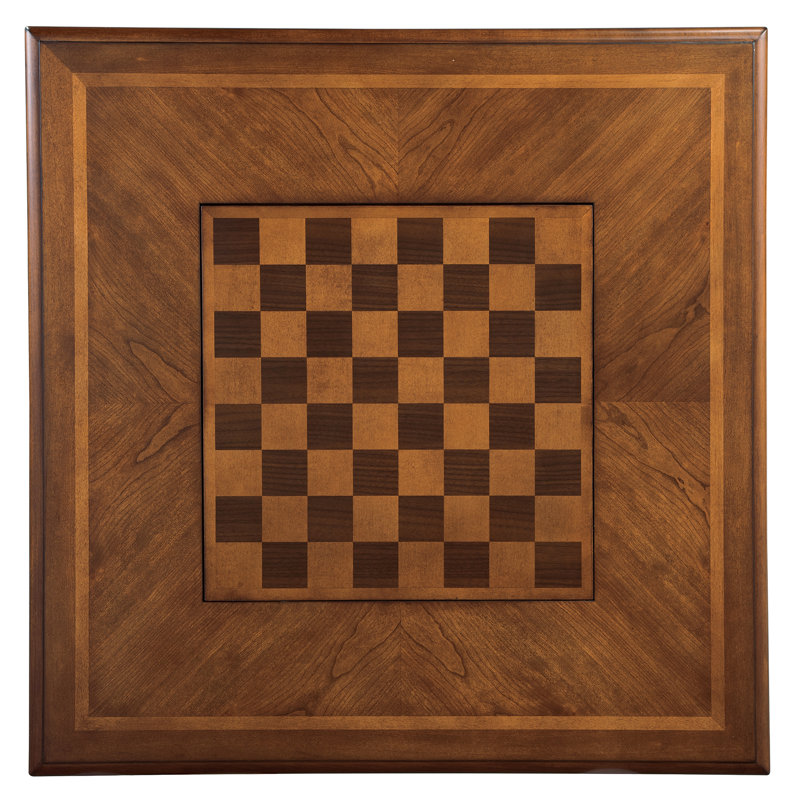 Traditional 36'' Brown Solid Wood Square Game Table with Storage