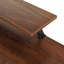 Bureau industriel en L avec tablettes de rangement, noyer