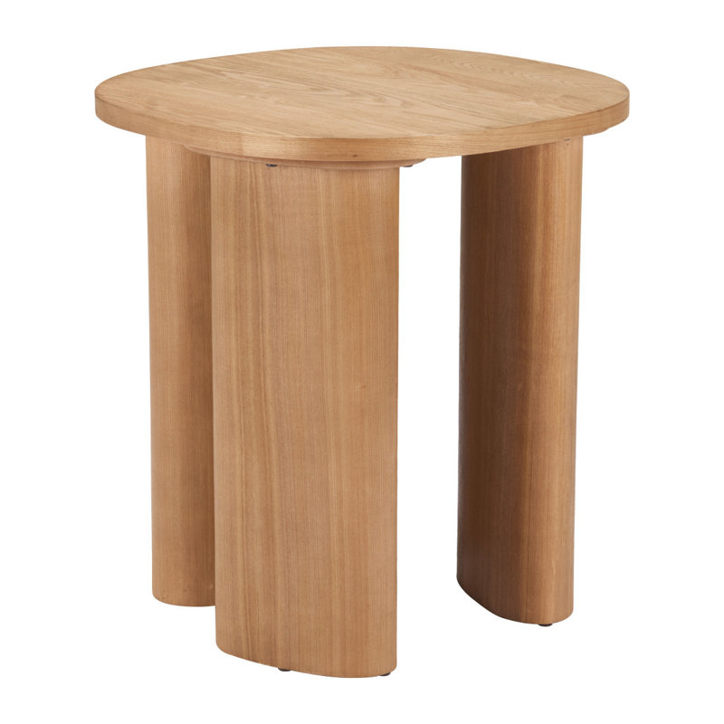 Table de bout ovale en bois naturel 24 po