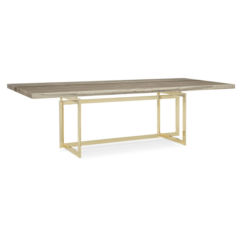 Caracole Classic Stone Dining Table, Gold, Cream