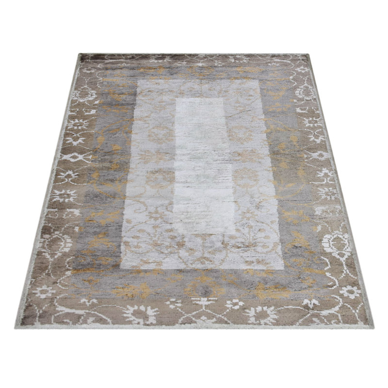 Tapis d'intérieur en viscose noué à la main de qualité supérieure