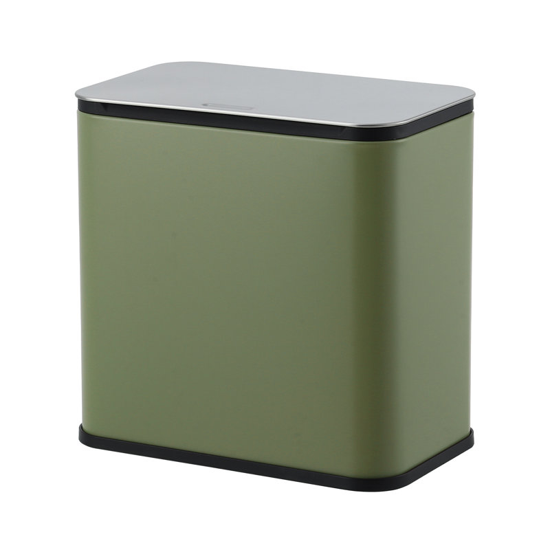 Poubelle suspendue en acier inoxydable 1,3 gallon / 5 L avec couvercle et seau intérieur pour comptoir ou sous l'évier, salle de bain, chambre à coucher, armoire