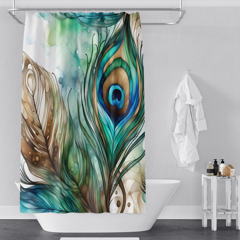 Rideau de douche à imprimé animal, H 93 po x l 70 po