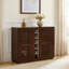 Armoire à liqueur évidée cannelée de style Mid-Century, armoire buffet avec porte-verres à vin et support à vin, armoire de rangement pour le salon, le vestibule, le couloir, la salle à manger, la cuisine-1853694712