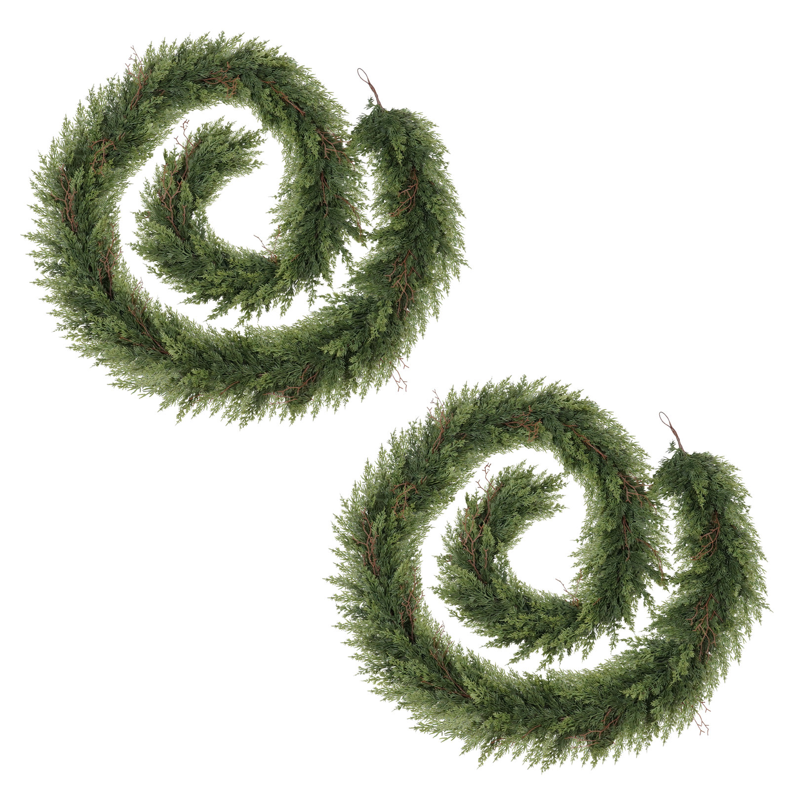 15"Christmas Norfolk Pine Garland Greenery, 141.7" H x 12.9" W x 12.9" D, 2