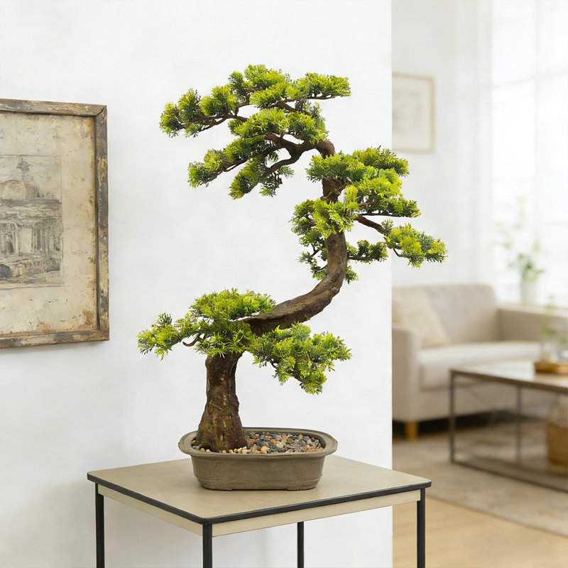 Bonsaï artificiel 29 "avec feuilles luxuriantes et fausses plantes vertes en pot décoratif