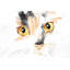 Aquarelle, visage de chat, gros plan - Toile encadrée orange