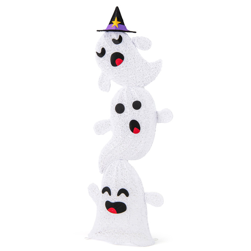 48" H LED Lighted Stacked Ghosts Inflatable 