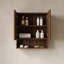 Armoire de salle de bain murale rayée cannelée de 26 pouces avec 2 portes, tablette et compartiment de rangement ouvert pour la salle de bain, la cuisine et la salle de lavage-92461263