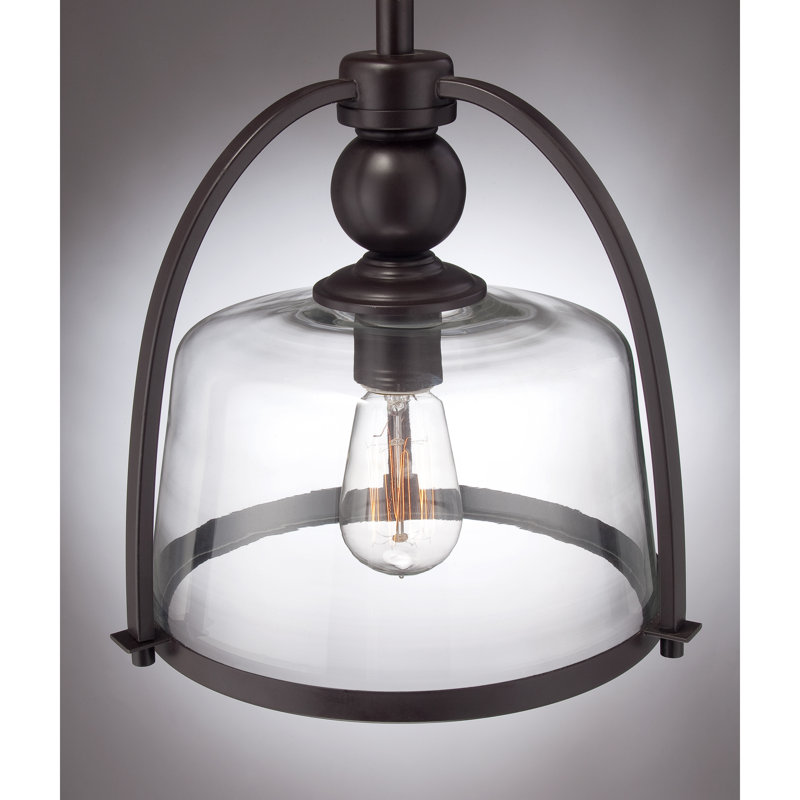 Luminaire suspendu en dome à 1 lumière, Bronze occidental