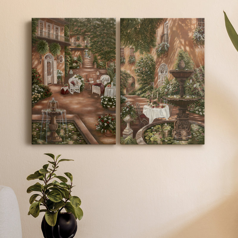 Soirée cocktail I - ensemble de 2 peintures sur toile tendue, H 48 po x l 64 po x P 1 po