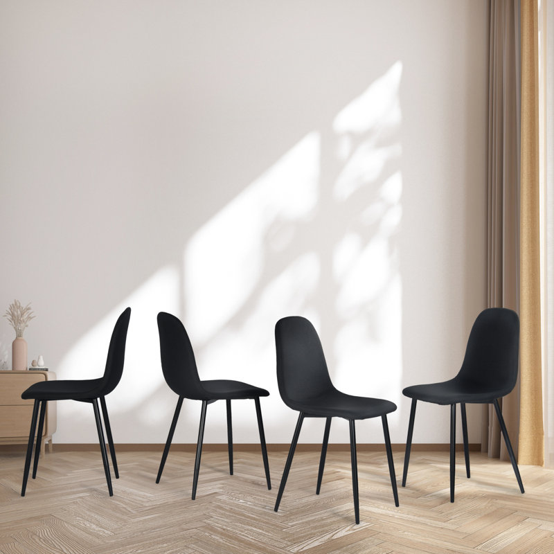 Upholstered Dining Chair, Black