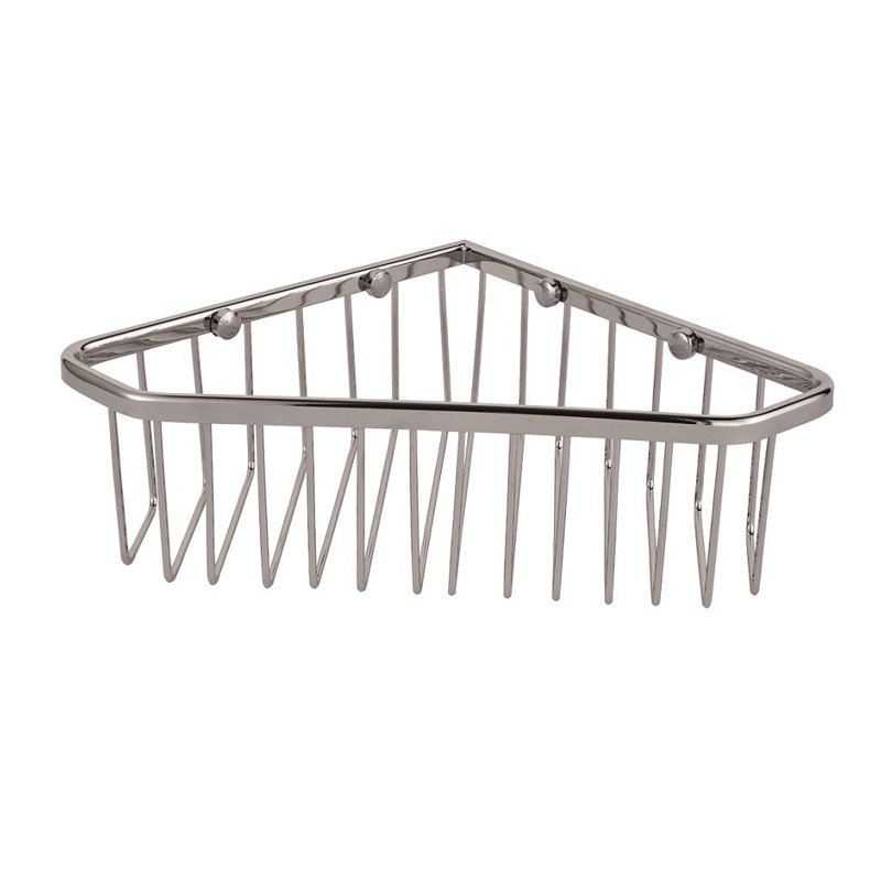 Panier de douche plat - fixation murale - laiton 8 po / chrome poli, Chrome poli