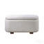 Banc beige bouclé et noyer avec rangement