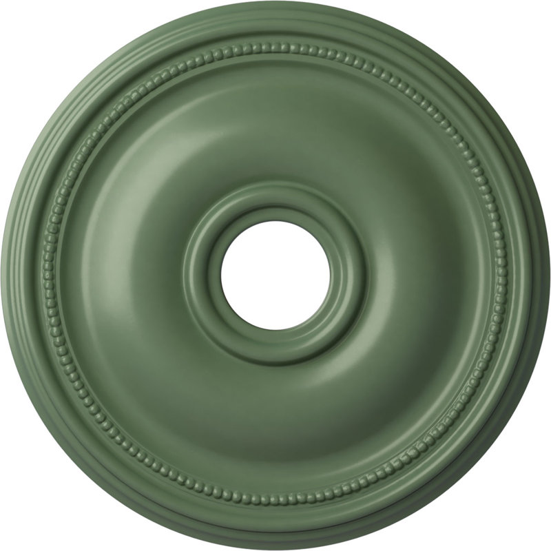 Endurathane Bradford Ceiling Medallion, 18 1/8"OD x 3 3/4"ID x 1 1/8"P (Fits Canopies up to 4 3/8"), Hand-Painted Athenian Green Finish