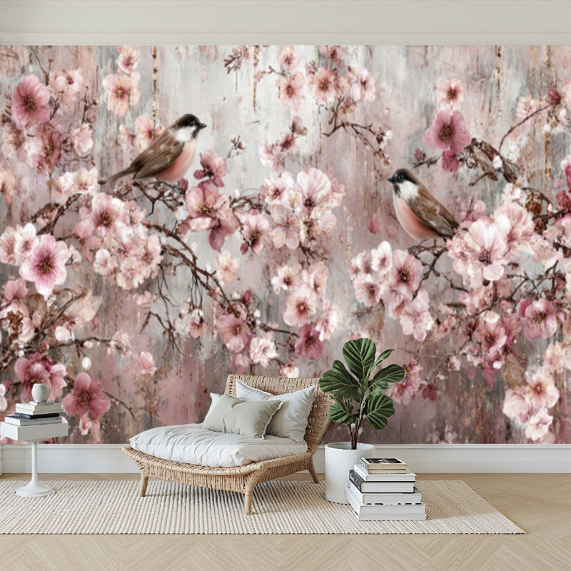 Papier peint adhésif auto-adhésif moderne pour la chambre à coucher Peel and Stick L 69 "x l 96" avec des pétales flottants oniriques