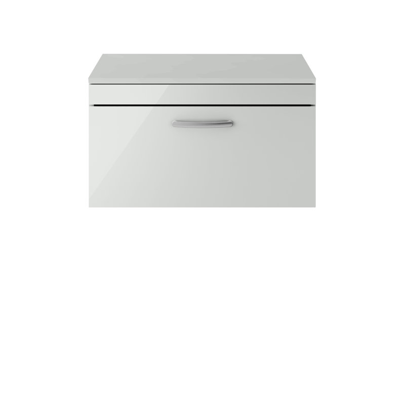 Athena 80.5 mm Single Double Bathroom Vanity Base, Gloss Grey Mist