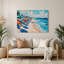 Art mural gris en métal Coastal Beach Umbrella Paradise-1220653628