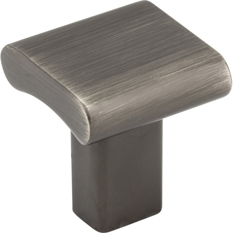 Park 1" Length  Square Knob, Brushed Pewter