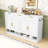 Farmhouse Sideboard with 3 Drawers, Adjustable Shelves and Open Storage-796955837