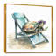 Tortue allongée sur une chaise de plage avec lunettes de soleil II - reproduction sur toile-86808403-110954814
