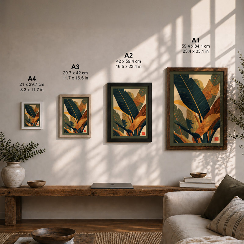 Potted Plant Study Botanical - Framed Print, A4 - 29.7 x 21.0 cm, Black