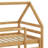 Twin Over Twin House-Shaped Rubber Wood Floor Bunk Bed – Ladder & Guardrails Included-119283227