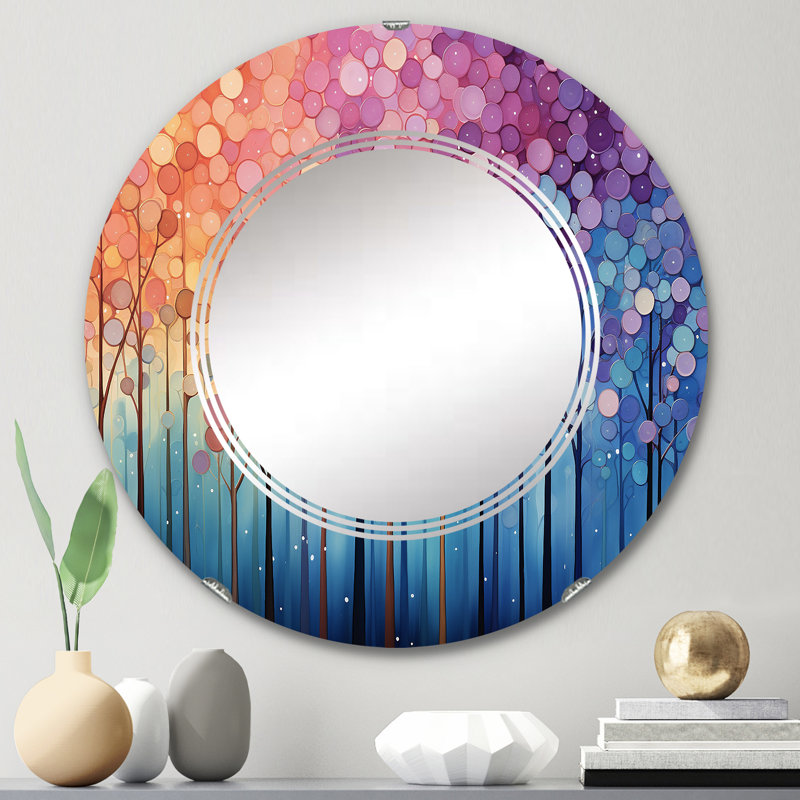 Berilo - Miroir mural moderne rond, 24 po x 24 po