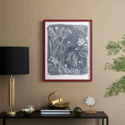 «Early Spring Blooms I», reproduction encadrée - bois massif