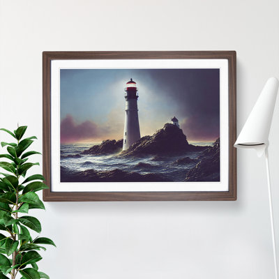 Brave Lighthouse Seascape 1 Piece Single Picture Frame Wall Art