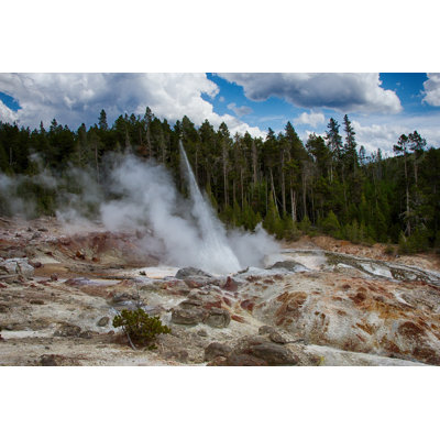 Steamboat Geyser Erupting - Wrapped Canvas Print