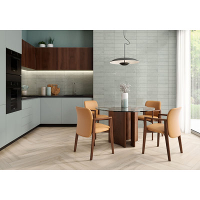 Aura Glossy Subway Ceramic Wall Tile 4x12 - Ideal for backsplashes, accent walls and decorative features