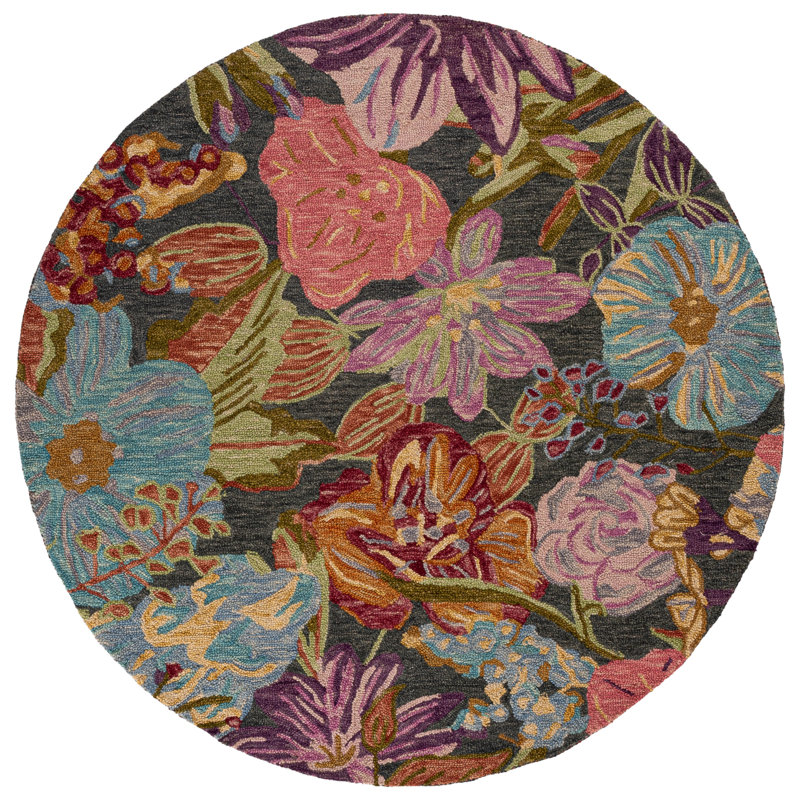 Jardin Hand Tufted Wool;Cotton Floral Indoor Rug, Rectangle 9' x 12'