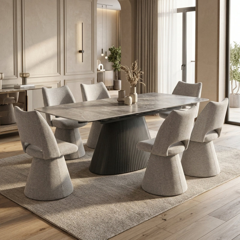 6 -Person Stone Dining Set