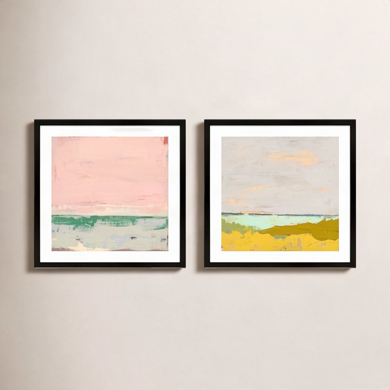 Provenve 1 & 2 by Andrea Stokes - 2 Piece Single Picture Frame Print, Black Framed Paper, 16" H x 16" W x 1.25" D