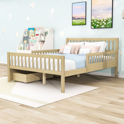 Lit plateforme en bois avec 2 tiroirs