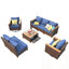 Ensemble modulaire d'extérieur 8 pièces avec chaises berçantes pivotantes et table de rangement-1971753401