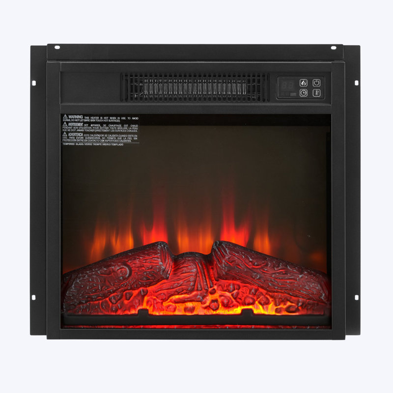Smart Electric Fireplace Insert, Embedded Electric Fireplace Heater With 3 Adjustable Intensities Flame & Remote, 1400W, 120V