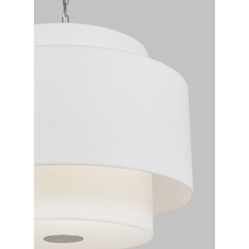 Tanyel 3 - Light Dimmable Drum Chandelier, Polished Nickel