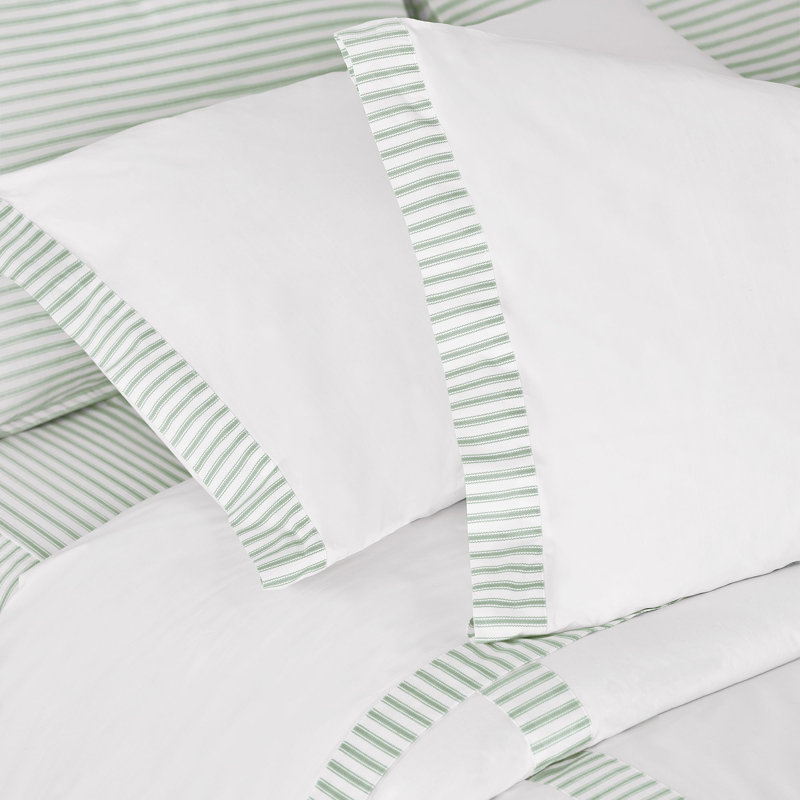 Blass Ticking Pillow Case, King Pillowcase, Leaf