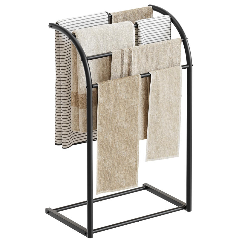 Porte-serviettes sur pied, porte-couvertures à 4 niveaux pour salle de bain, porte-serviettes de piscine