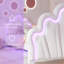 Upholstered Princess Bed With LED Crown Headboard, Pink & White Velvet-514897085
