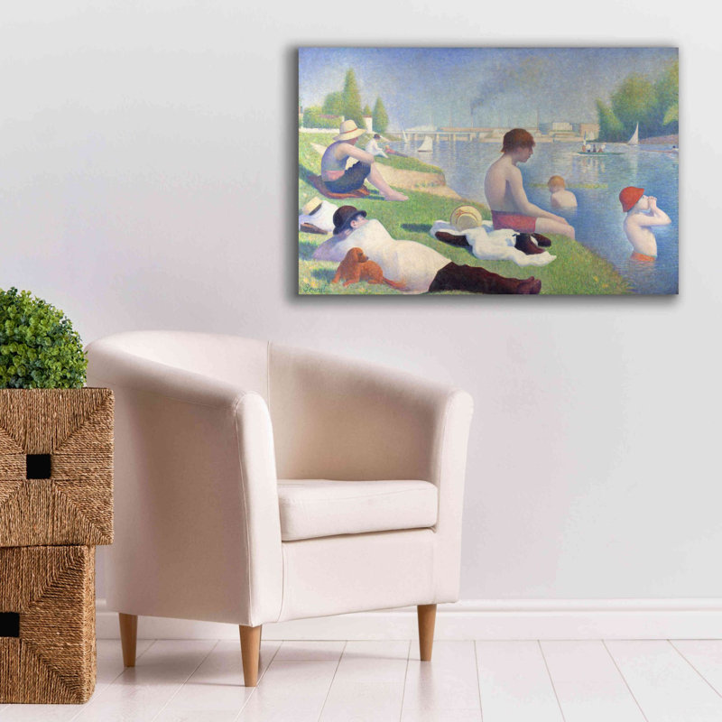 «Bathers At Asnieres» par Georges Seurat, estampe numérique sur toile, H 26 po x l 40 po x P 1,5 po
